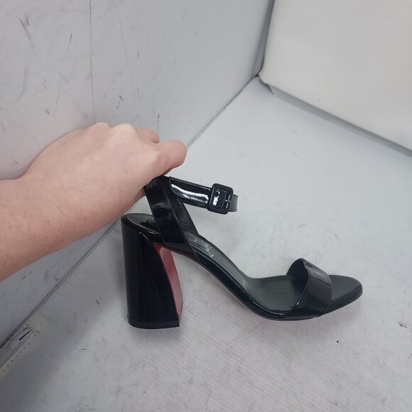 CHRISTIAN LOUBOUTIN Miss Sabina Black Ankle Strap Block Heel Sandal - Picture 3 of 11